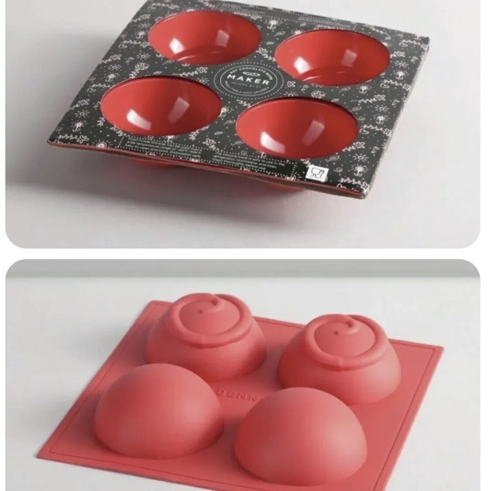 Bennkai Mold Hot Chocolate Bomb Maker Silicone Swirl Spheres 2" Lot of 5‎ NEW